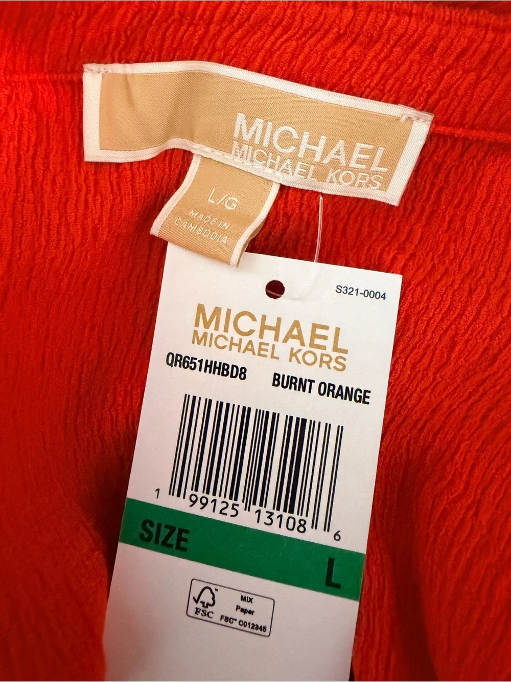Michael Kors Short Sleeve Pop Over Button Top